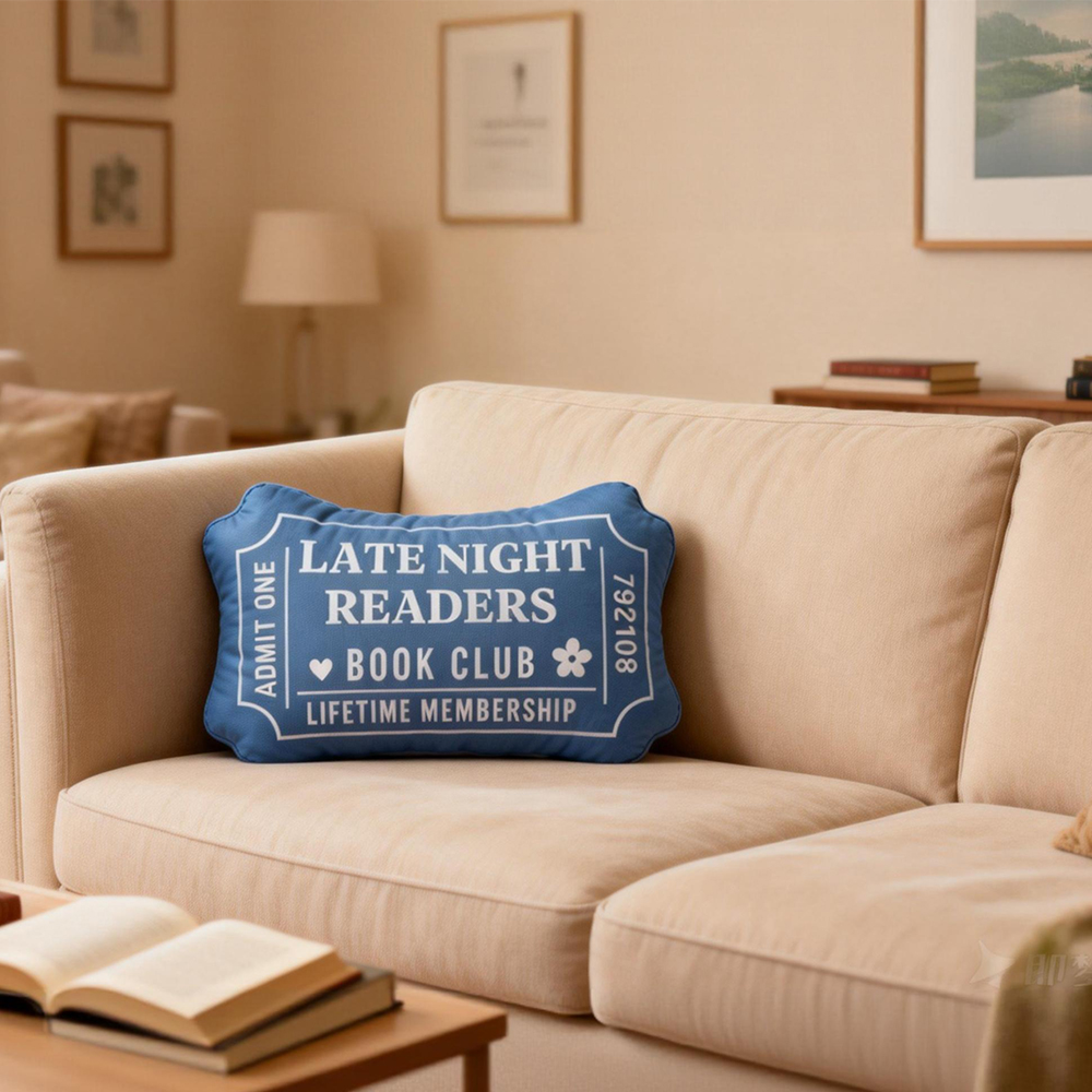 Pagewings Late Night Readers Club Shaped Throw Pillow