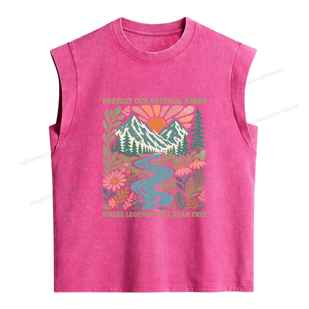 Pagewings National Parks Women's Washed Tank Top
