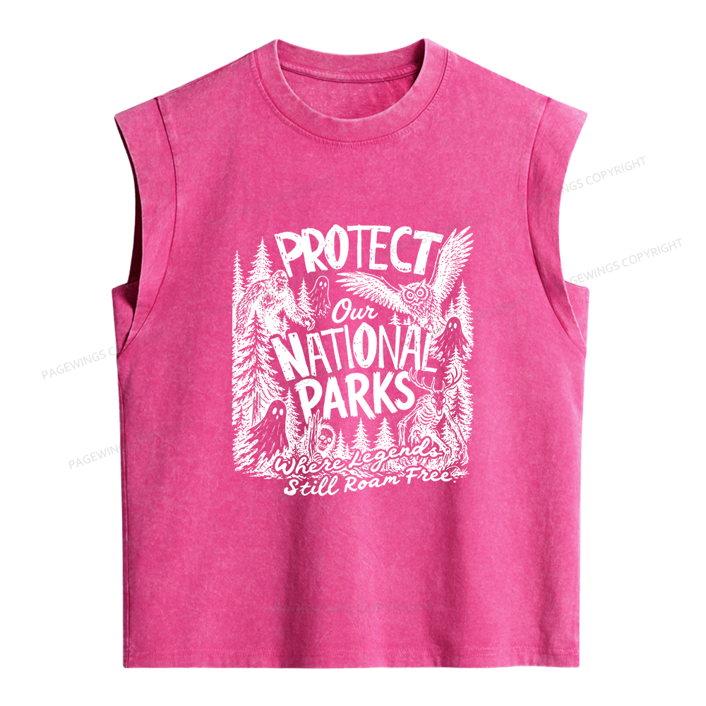 Pagewings Protect National Parks Women's Washed Tank Top