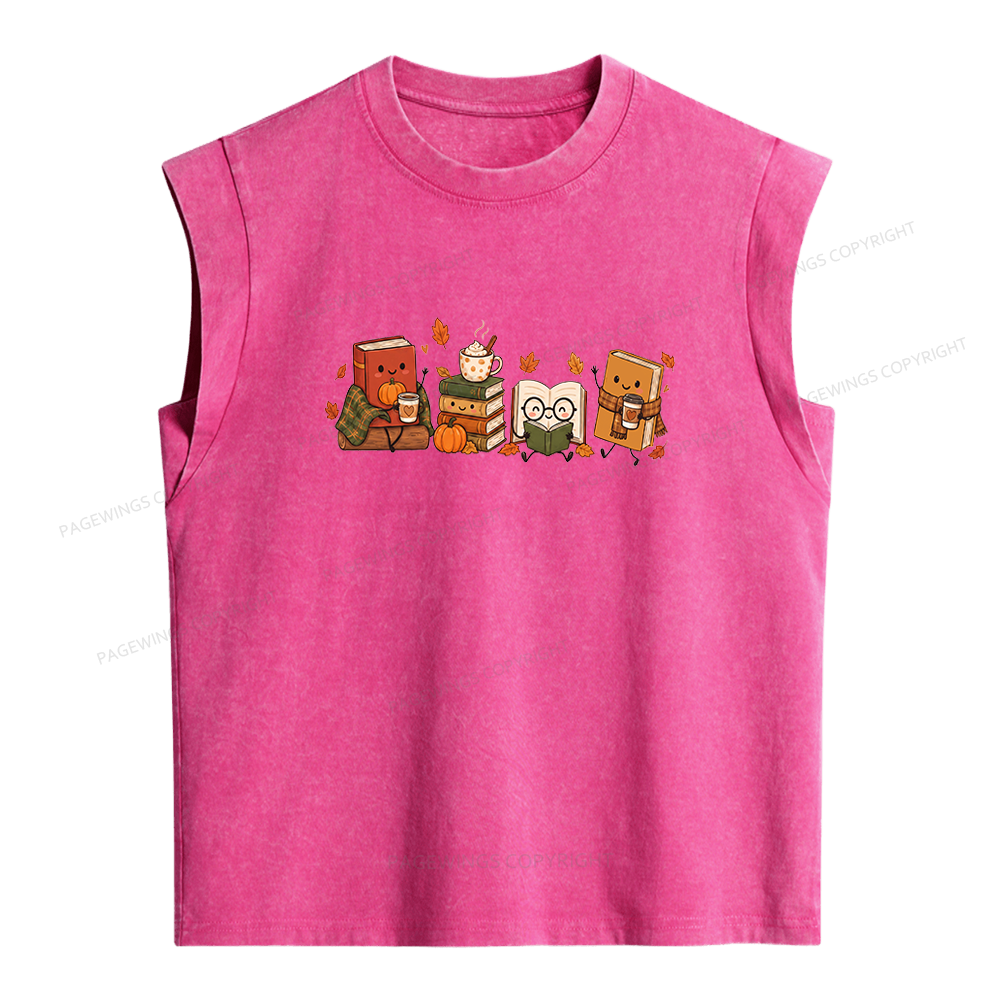 Pagewings Cozy Book Lover Women's Washed Tank Top