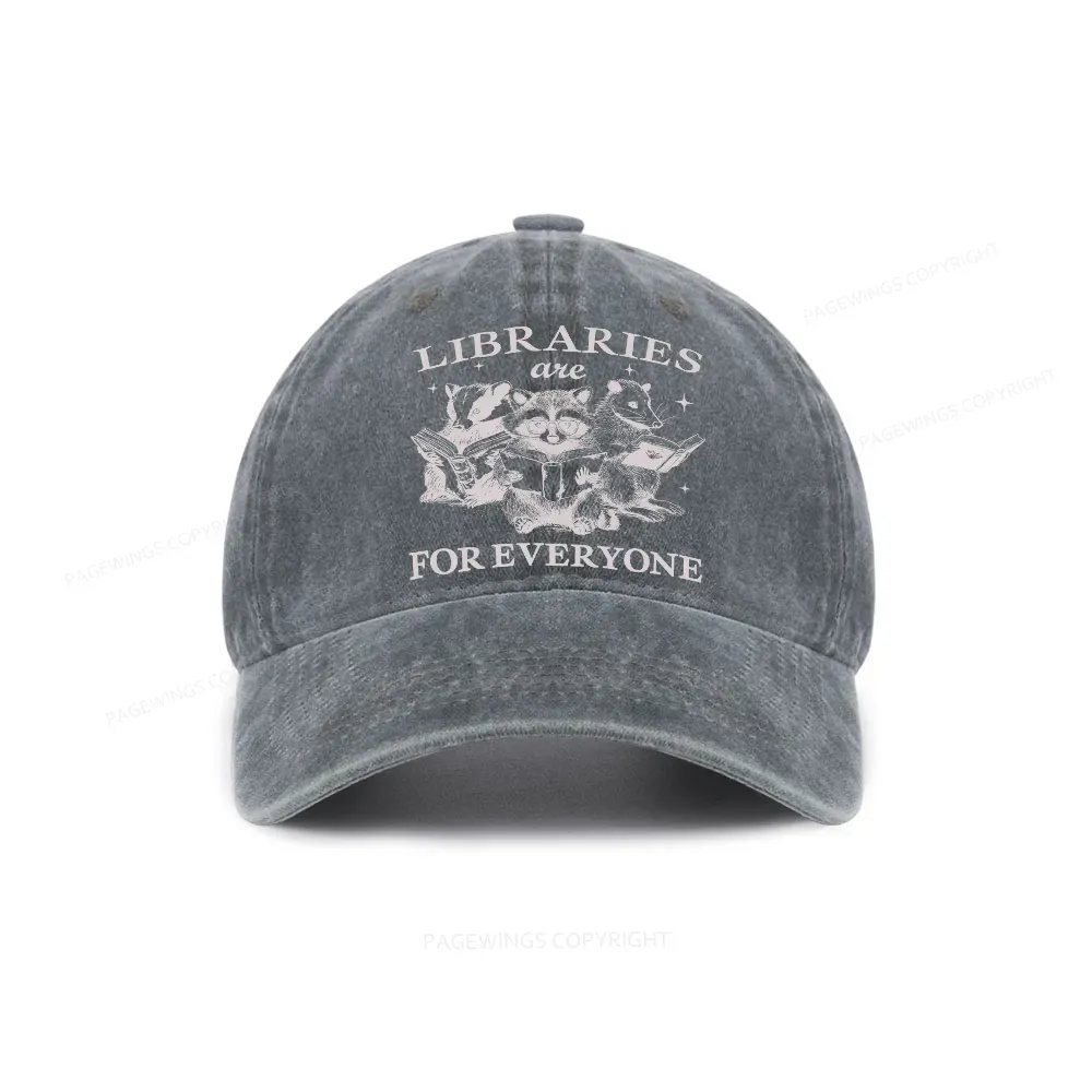 Pagewings Libraries Are For Everyone Washed Cap