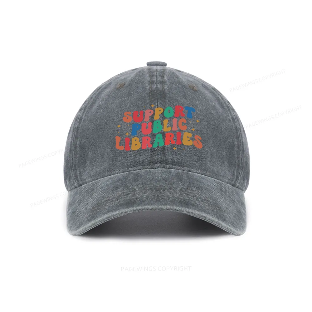 Pagewings Public Library Sweatshirt Washed Cap