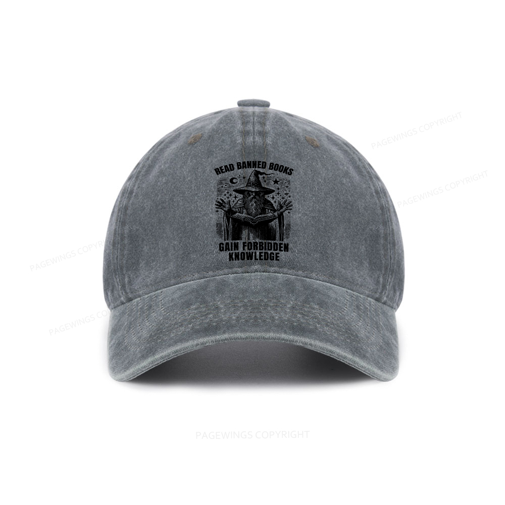 Pagewings Read Banned Books Gain Forbidden Knowledge Washed Cap