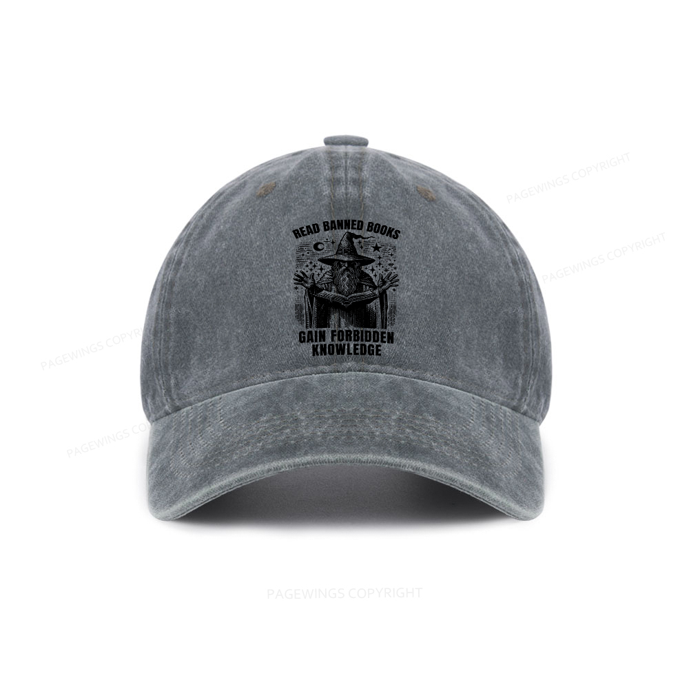 Pagewings Read Banned Books Gain Forbidden Knowledge Washed Cap