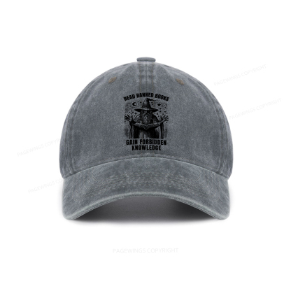 Pagewings Read Banned Books Gain Forbidden Knowledge Washed Cap