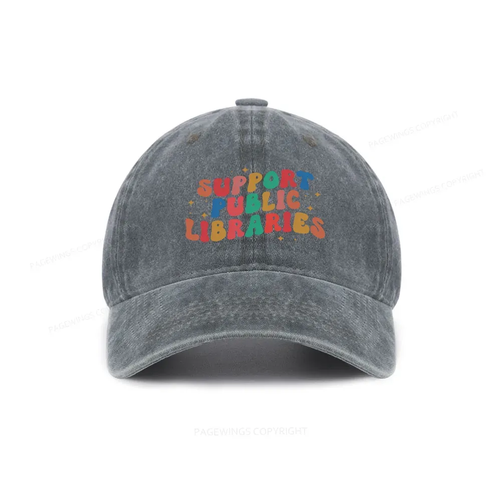 Pagewings Public Library Sweatshirt Washed Cap