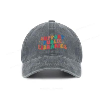Pagewings Public Library Sweatshirt Washed Cap