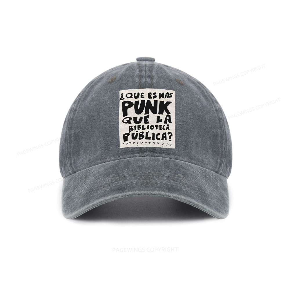 Pagewings What's More Punk Than The Public Library Washed Cap