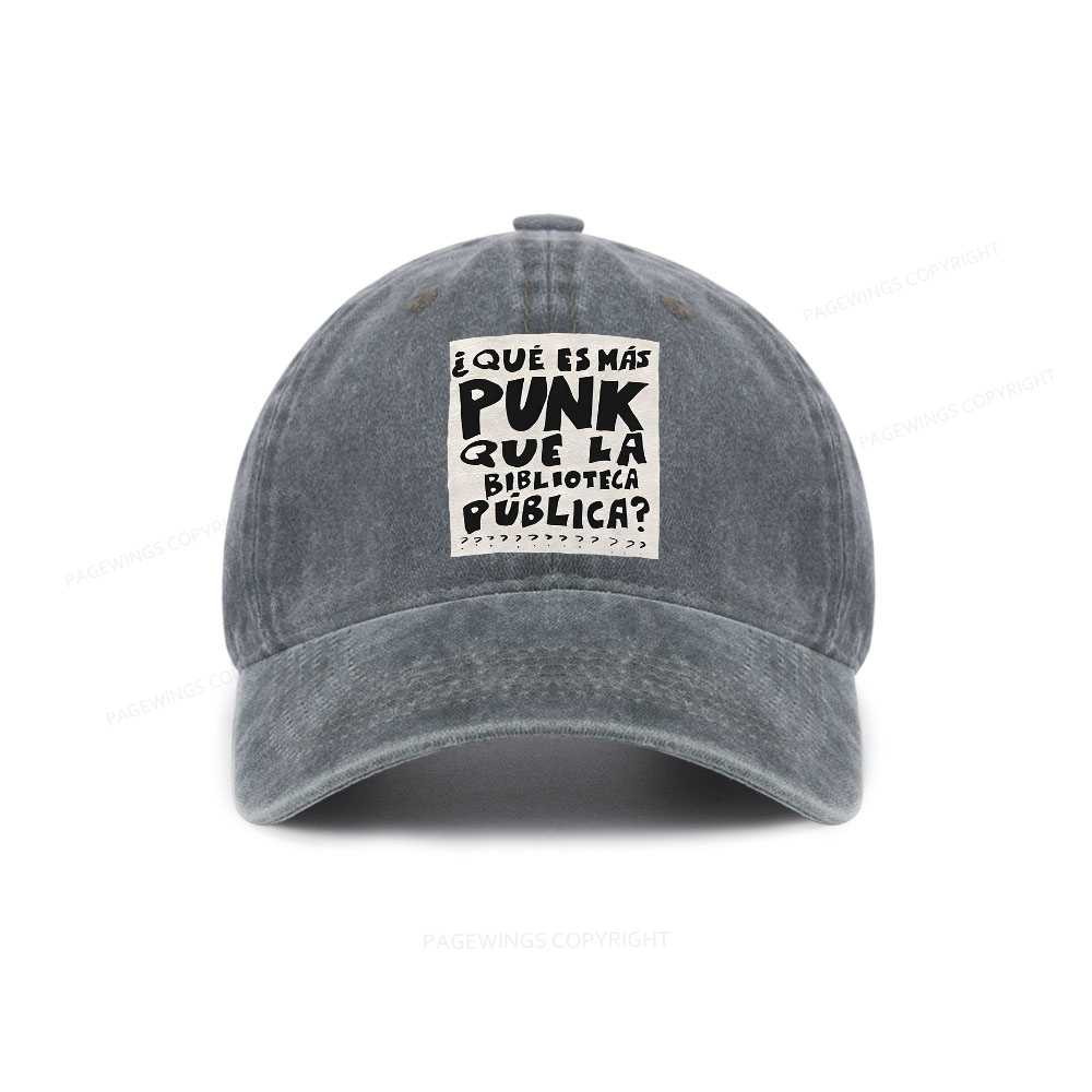 Pagewings What's More Punk Than The Public Library Washed Cap