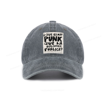 Pagewings What's More Punk Than The Public Library Washed Cap