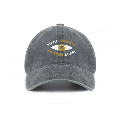 Pagewings Make Orwell Fiction Again - Dystopian Literature Philosophy Washed Cap