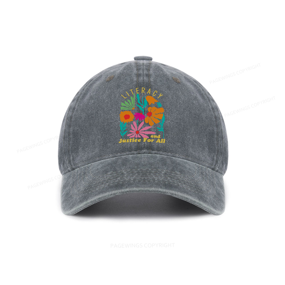 Pagewings Literacy and Justice for All Washed Cap