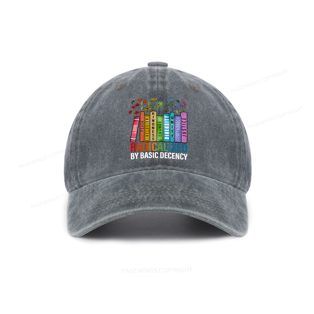 Pagewings Radicalized by Basic Decency Washed Cap