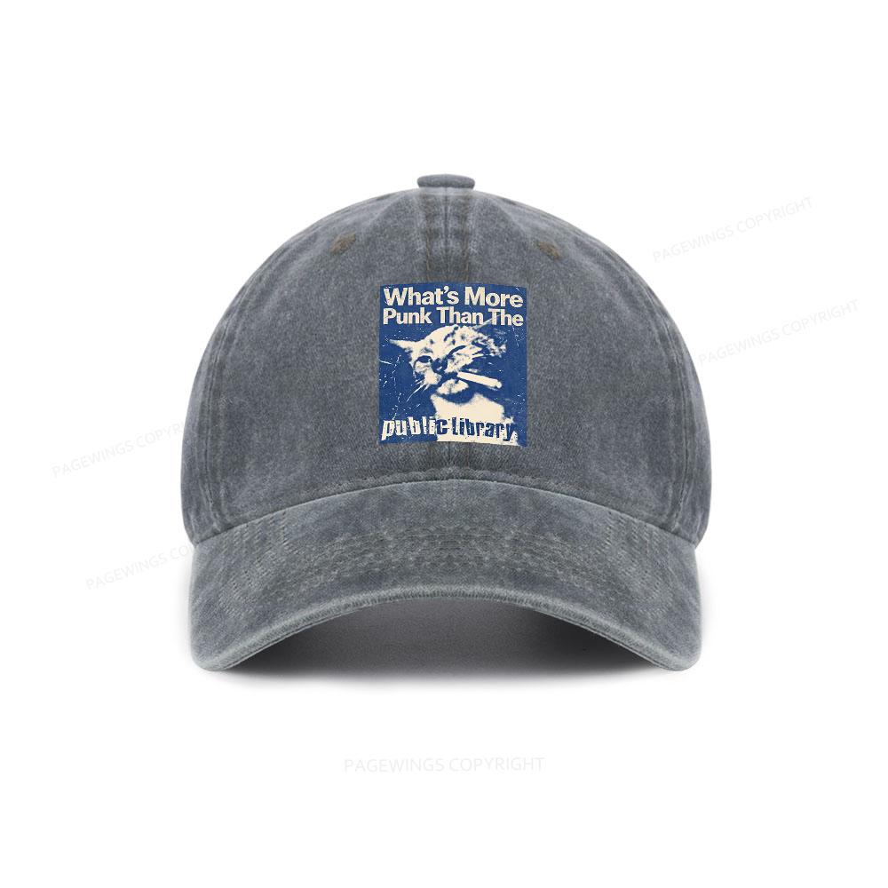 Pagewings What's More Punk Than The Public Library Washed Cap