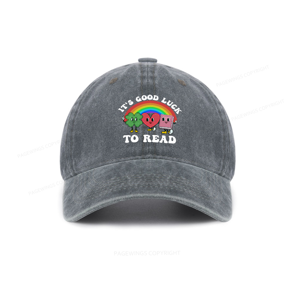 Pagewings St. Patrick's Day Librarian Washed Cap