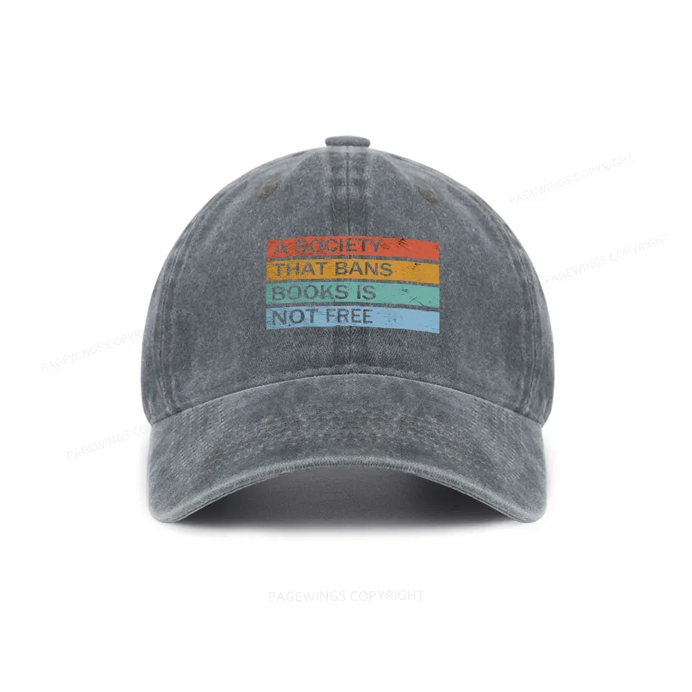 Pagewings Banned Books Shirt, Read Banned Books Washed Cap