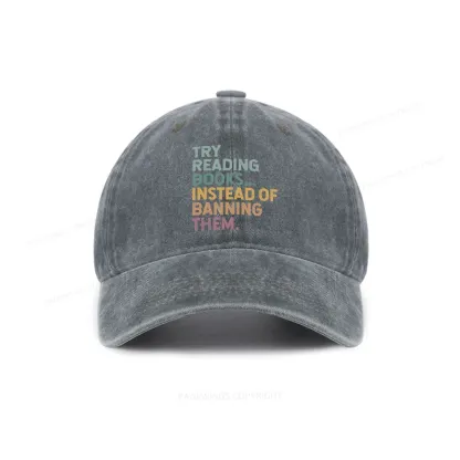 Pagewings Try Reading Books Washed Cap
