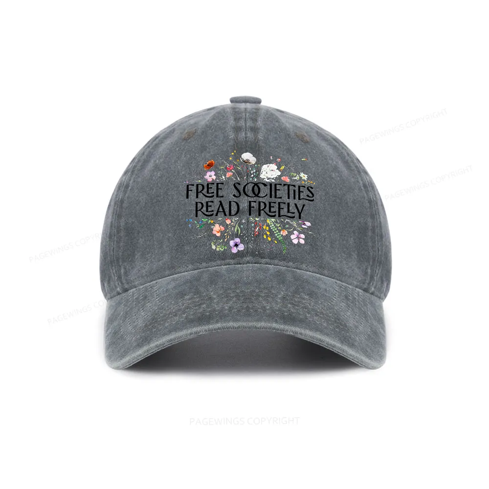 Pagewings Free Societies Read Freely Washed Cap