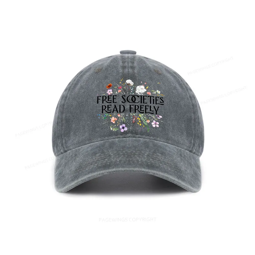 Pagewings Free Societies Read Freely Washed Cap