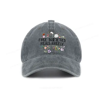 Pagewings Free Societies Read Freely Washed Cap