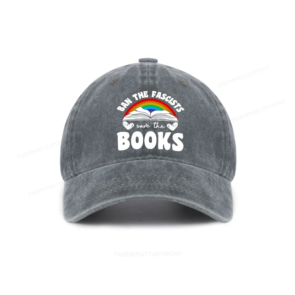 Pagewings Banned books Washed Cap