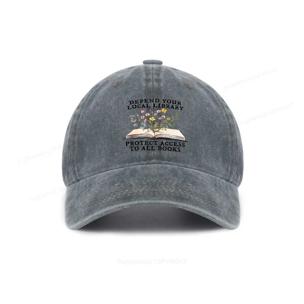 Pagewings Books Save Lives Protect Libraries Washed Cap
