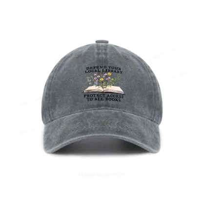 Pagewings Books Save Lives Protect Libraries Washed Cap