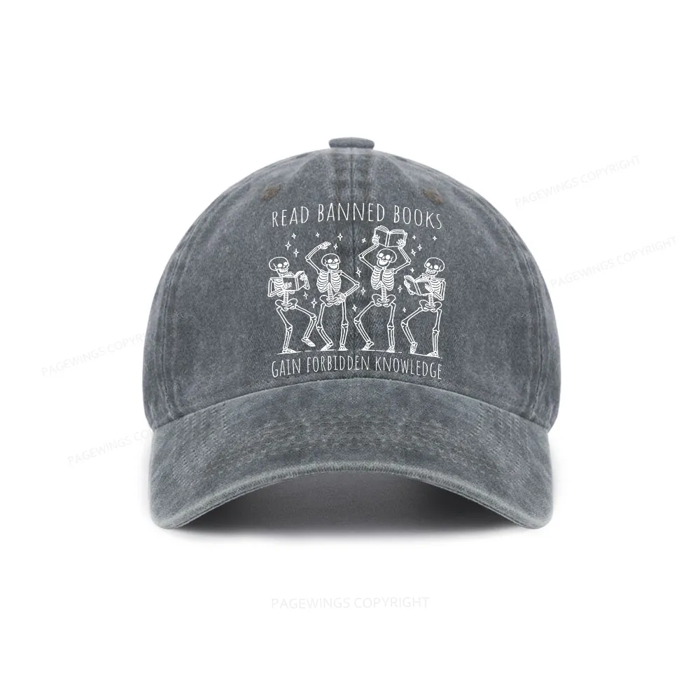 Pagewings Reading Books Tee Book Lover Gift Washed Cap