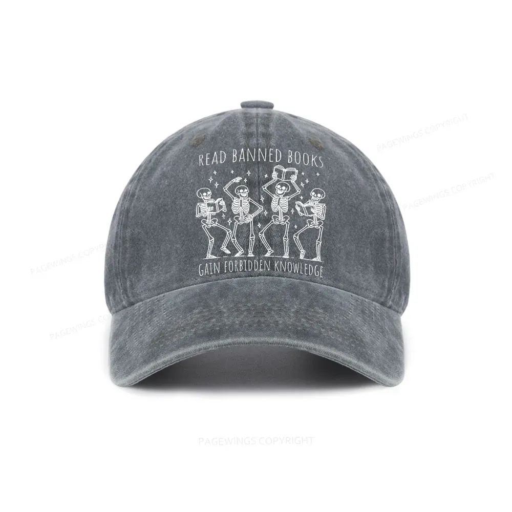 Pagewings Reading Books Tee Book Lover Gift Washed Cap