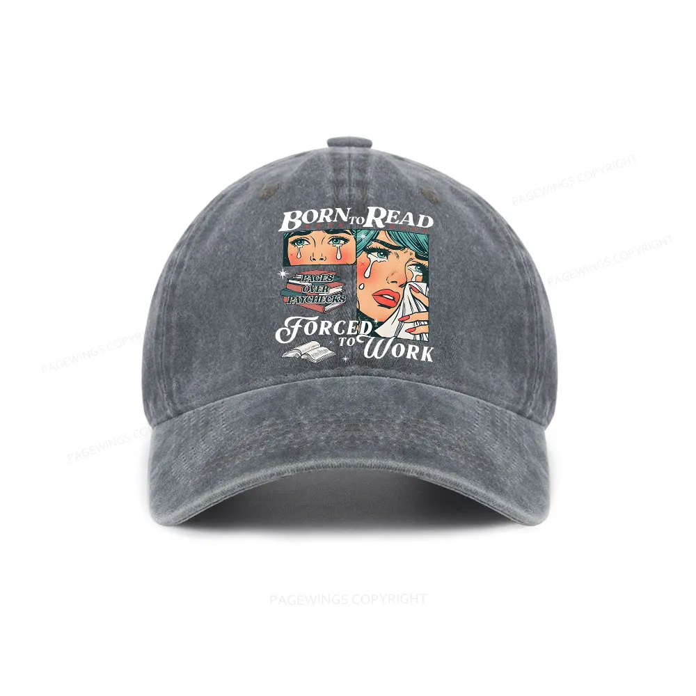 Pagewings Born To Read Bookish Washed Cap