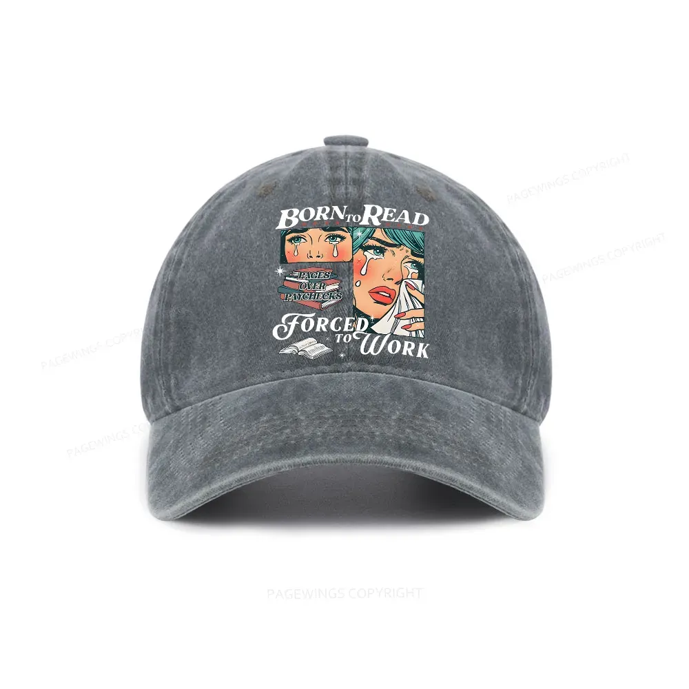 Pagewings Born To Read Bookish Washed Cap