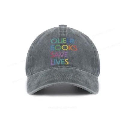 Pagewings Queer Books Save Lives Washed Cap