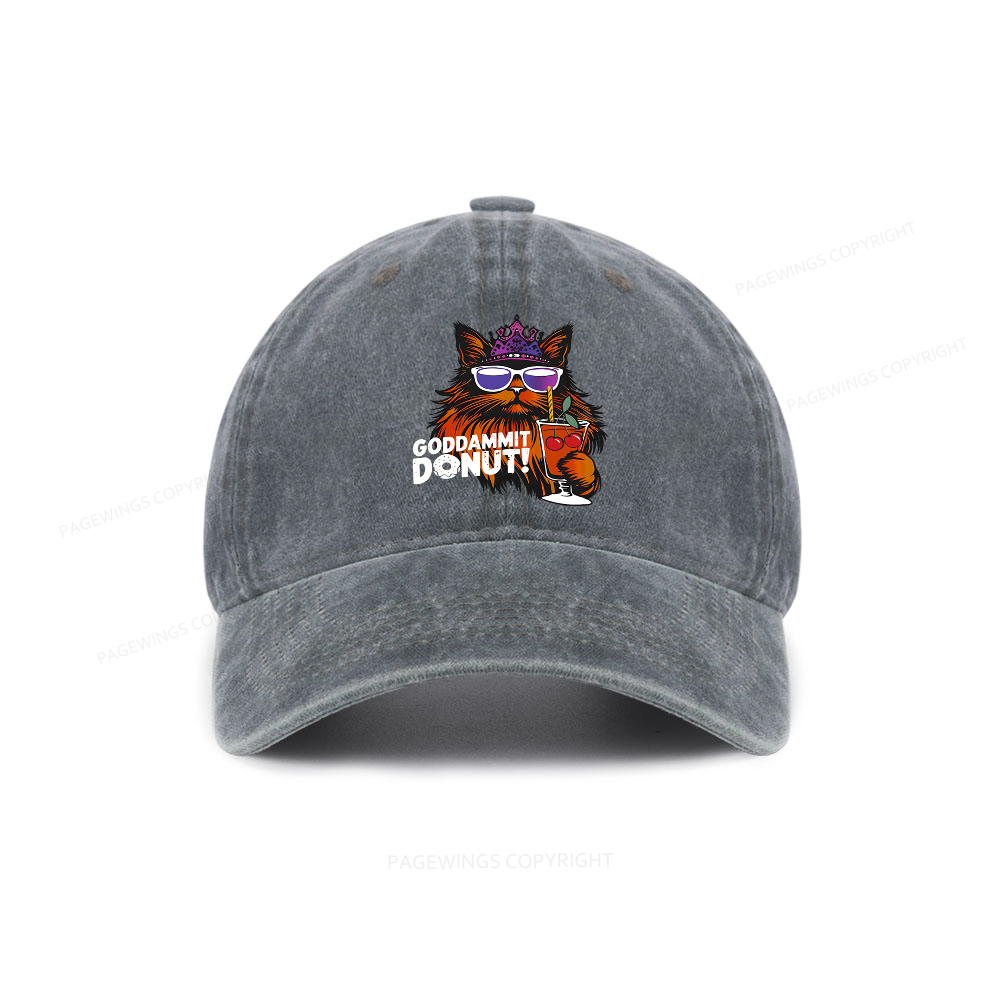 Pagewings Goddammit Donut Washed Cap