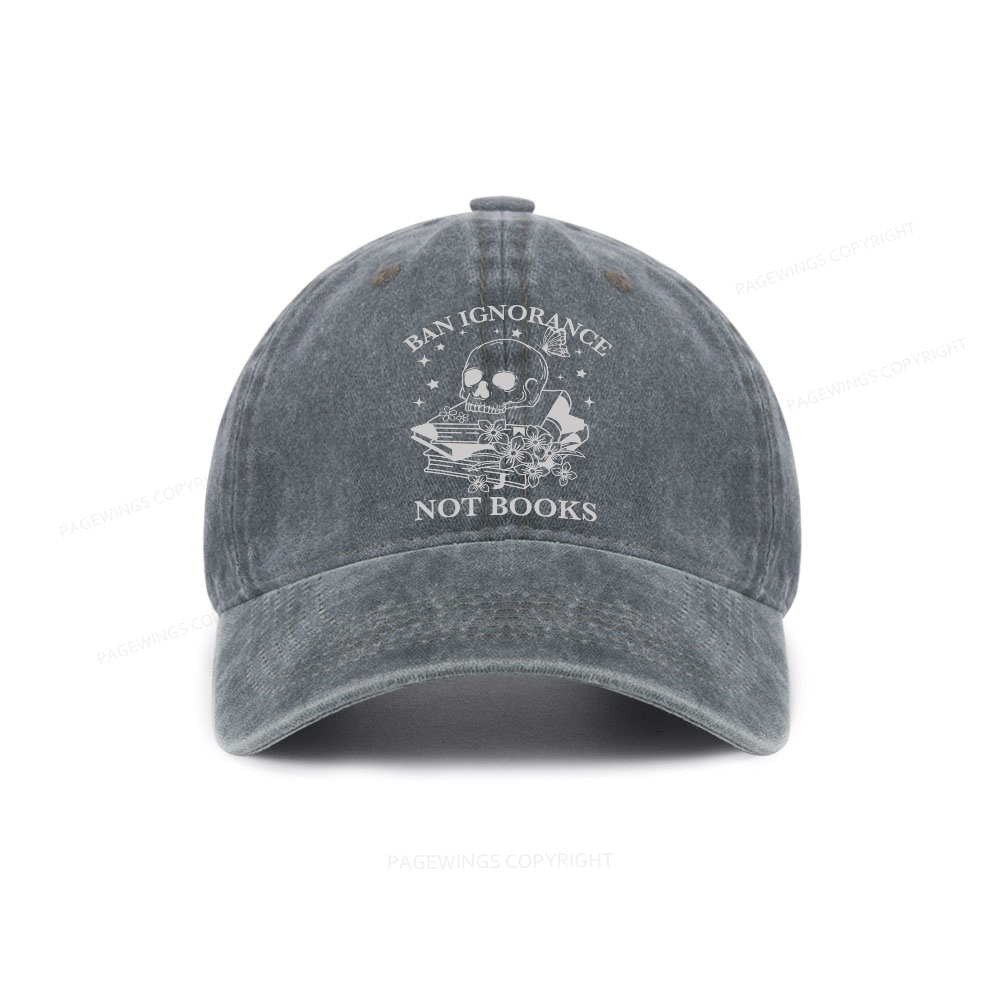 Pagewings Ban Lgnorance Not Books Washed Cap