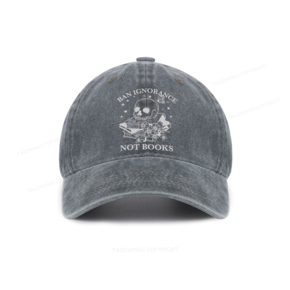 Pagewings Ban Lgnorance Not Books Washed Cap