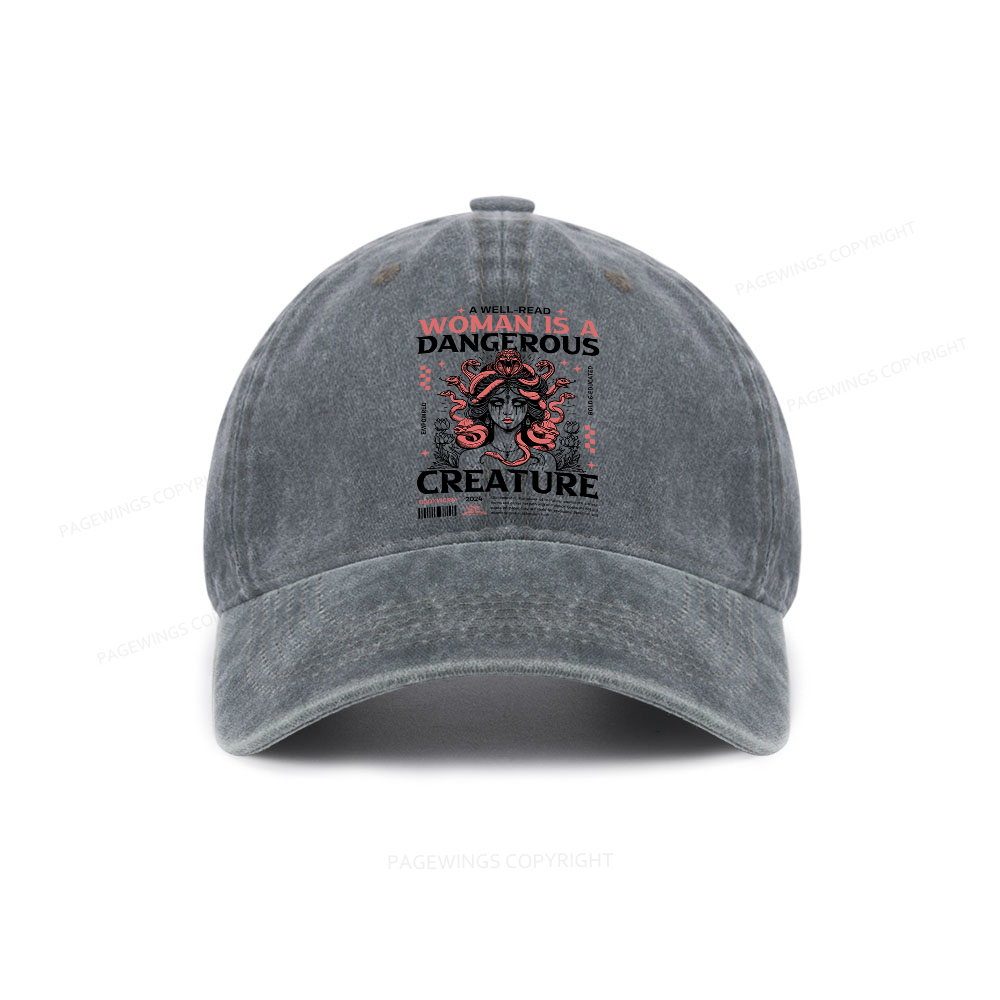 Pagewings A Well-Read Woman is A Dangerous Creature Washed Cap