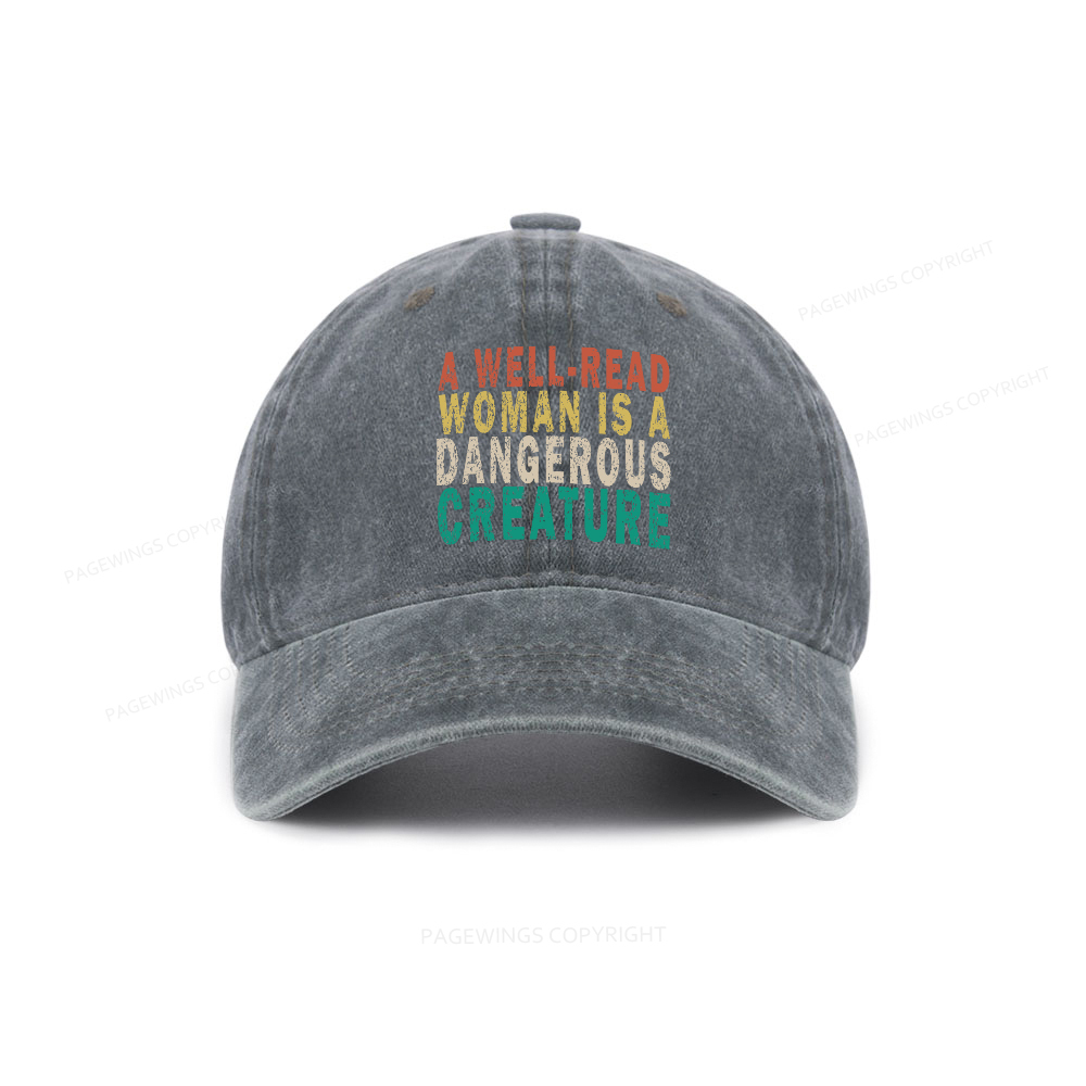 Pagewings A Well-Read Woman Is A Dangerous Creature Washed Cap