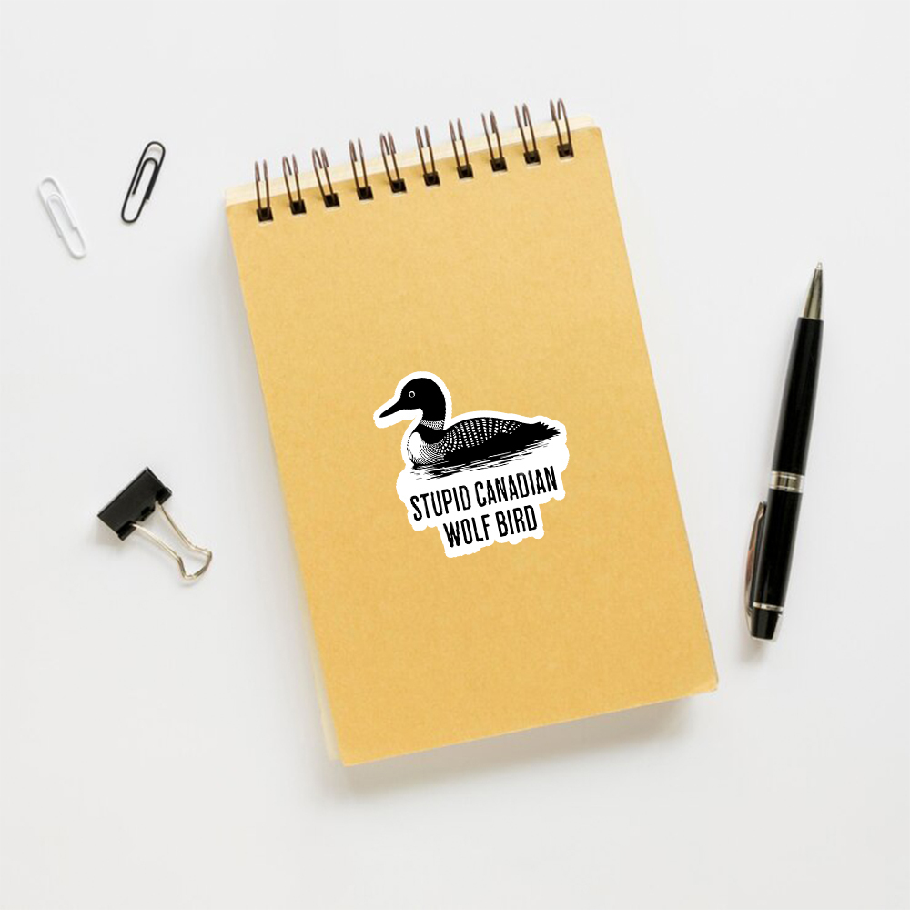 Pagewings Stupid Canadian Wolf Bird Sticker