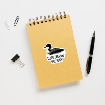 Pagewings Stupid Canadian Wolf Bird Sticker