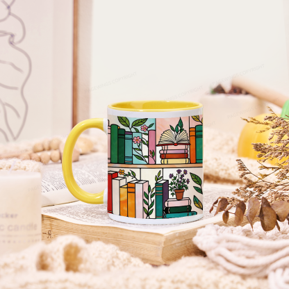 Pagewings Floral Bookshelf Mug