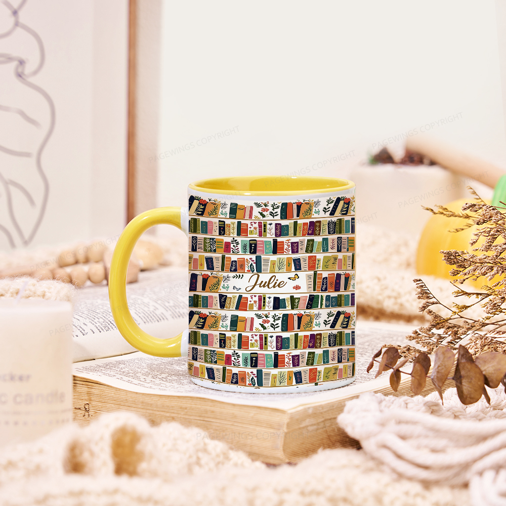 Pagewings Vintage Bookshelf Library Mug