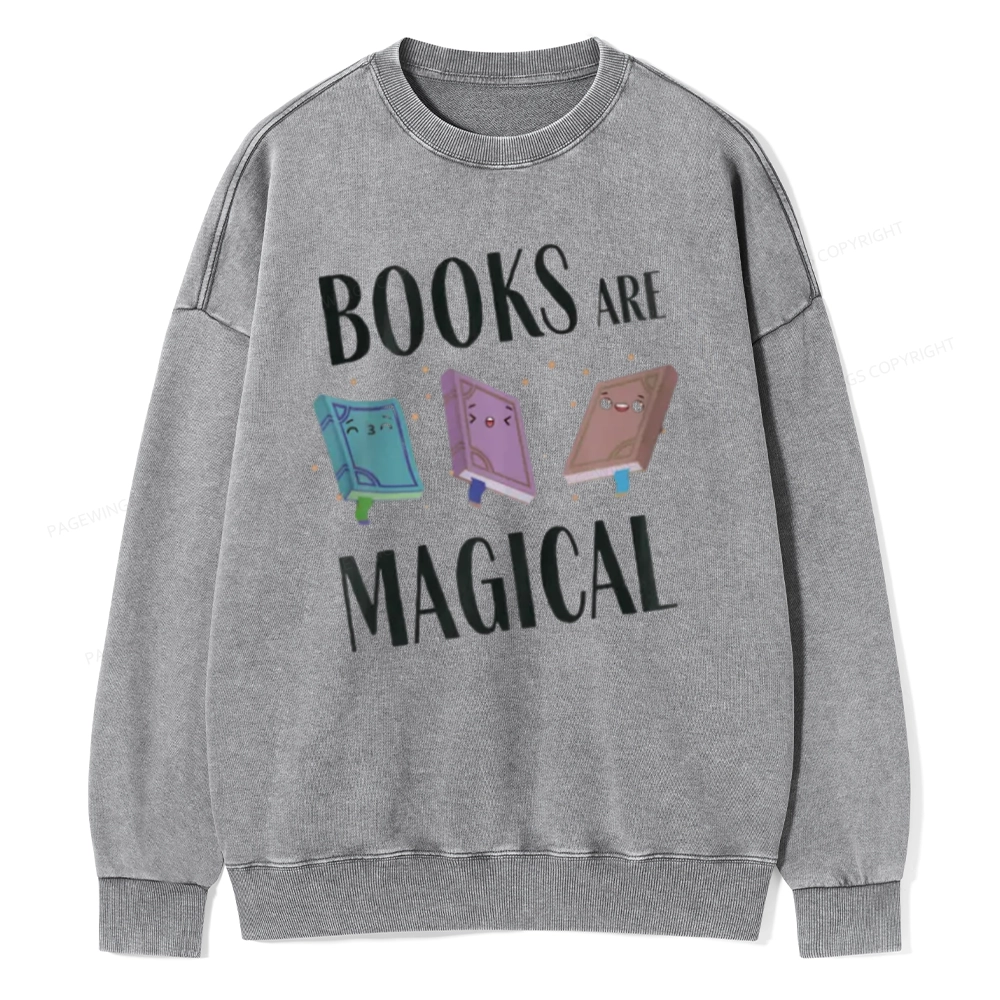 Pagewings Books Magical  Unisex Washed Sweatshirt