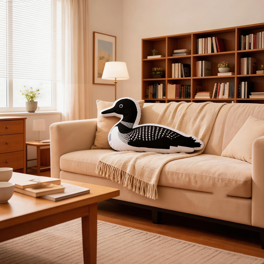 Pagewings Stupid Canadian Wolf Bird Shaped Throw Pillow