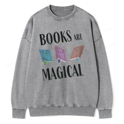 Pagewings Books Magical  Unisex Washed Sweatshirt