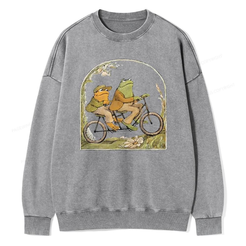Pagewings Frog And Toad Book Vintage Unisex Washed Sweatshirt