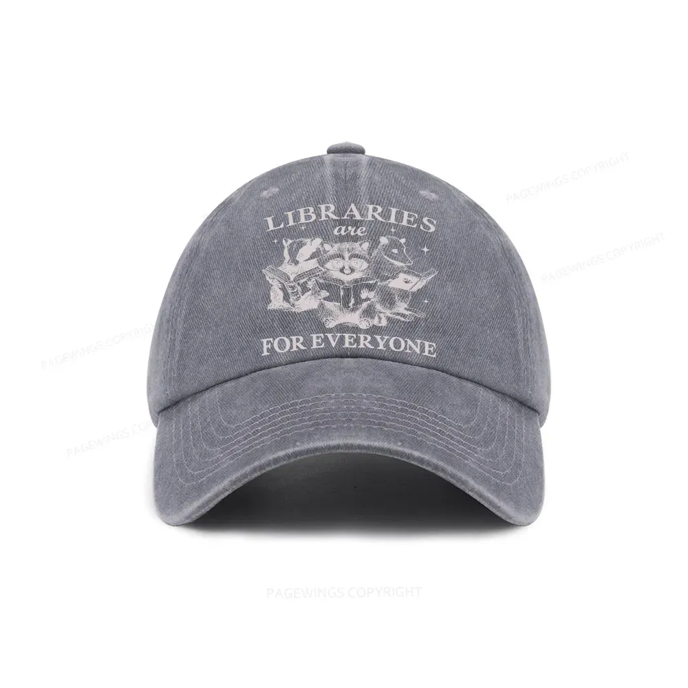 Pagewings Libraries Are For Everyone Washed Cap