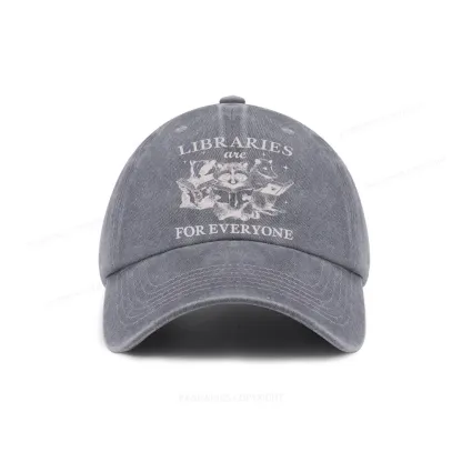 Pagewings Libraries Are For Everyone Washed Cap