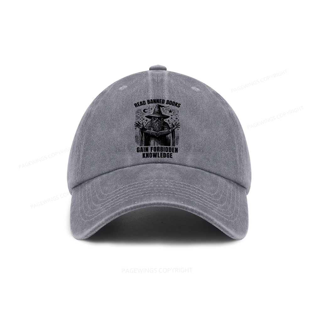 Pagewings Read Banned Books Gain Forbidden Knowledge Washed Cap