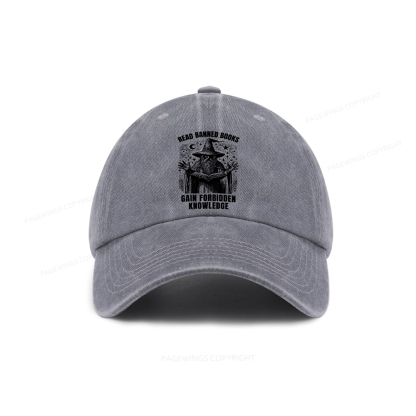 Pagewings Read Banned Books Gain Forbidden Knowledge Washed Cap