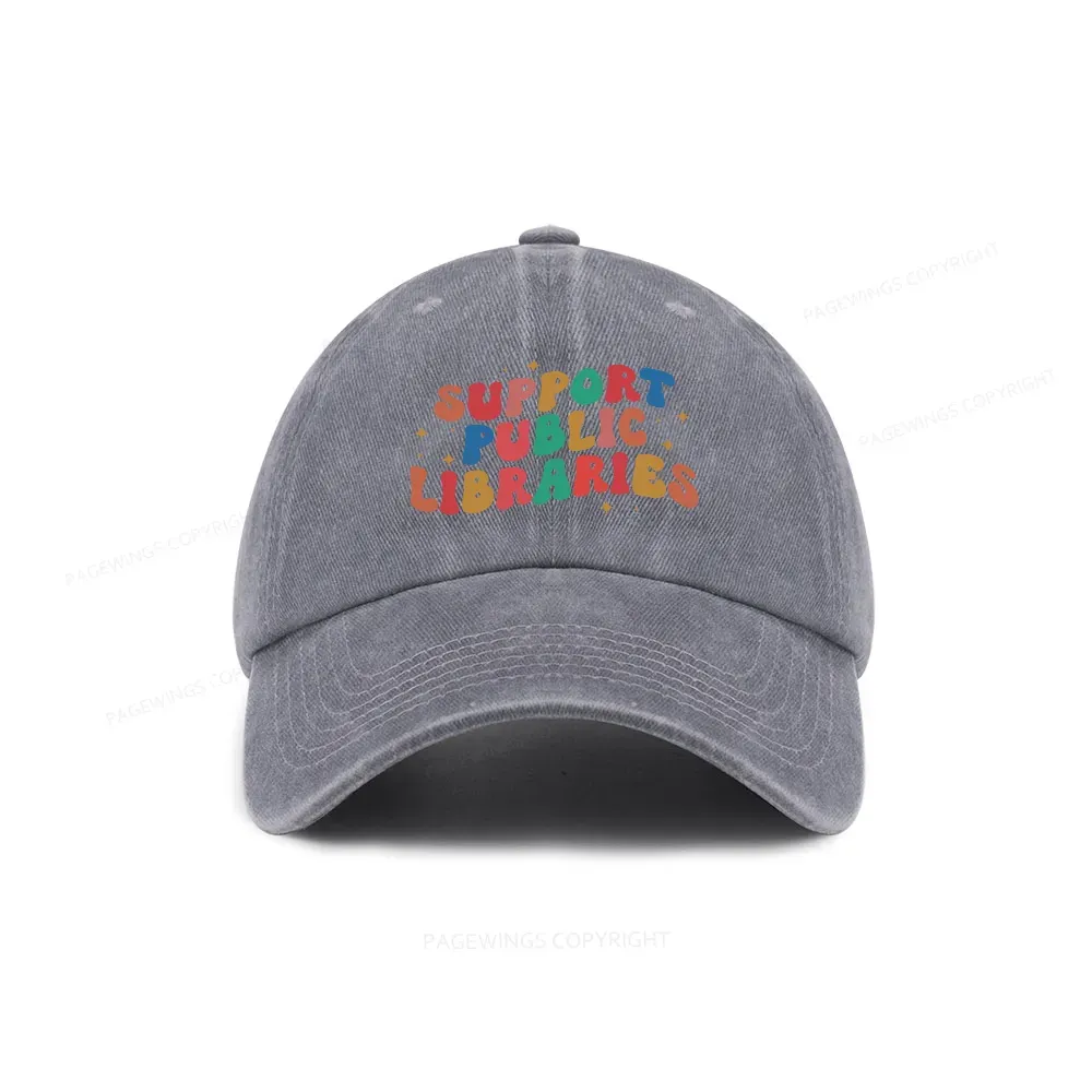Pagewings Public Library Sweatshirt Washed Cap